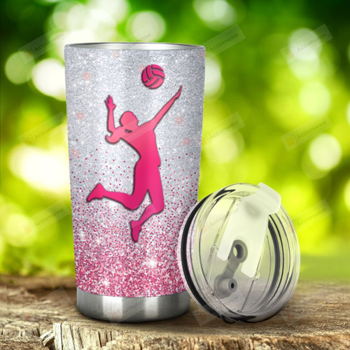 Volleyball I'M Just A Girl Who Loves Volleyball Stainless Steel Tumbler, Tumbler Cups For Coffee/Tea, Great Customized Gifts For Birthday Christmas Thanksgiving Anniversary