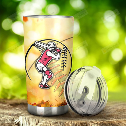 Softball My Granddaughter My Favorite Softball Player Stainless Steel Tumbler, Tumbler Cups For Coffee/Tea, Great Customized Gifts For Birthday Christmas Thanksgiving