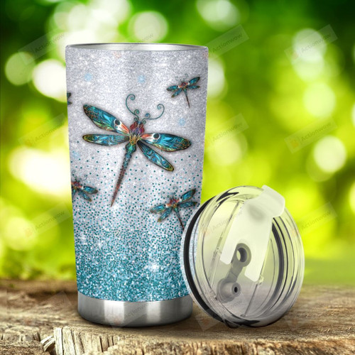 Dragonfly I'm Just A Girl Who Loves Dragonfly Stainless Steel Tumbler, Tumbler Cups For Coffee/Tea, Great Customized Gifts For Birthday Christmas Thanksgiving