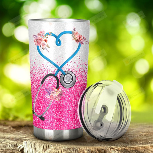 Doctor Nurse Flowers Stainless Steel Tumbler, Tumbler Cups For Coffee/Tea, Great Customized Gifts For Birthday Christmas Thanksgiving