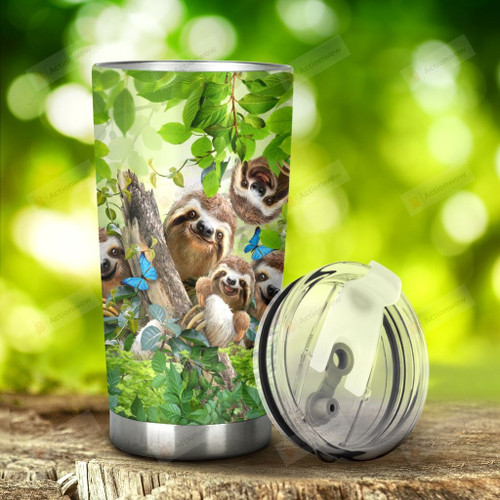 Sloths In The Forest Stainless Steel Tumbler, Tumbler Cups For Coffee/Tea, Great Customized Gifts For Birthday Christmas Thanksgiving Anniversary