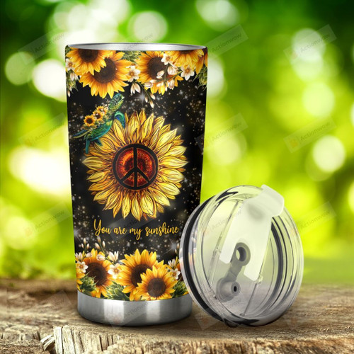 Sunflower Hippie You Are My Sunshine Tumbler Stainless Steel Tumbler, Tumbler Cups For Coffee/Tea, Great Customized Gifts For Birthday Christmas Thanksgiving Anniversary