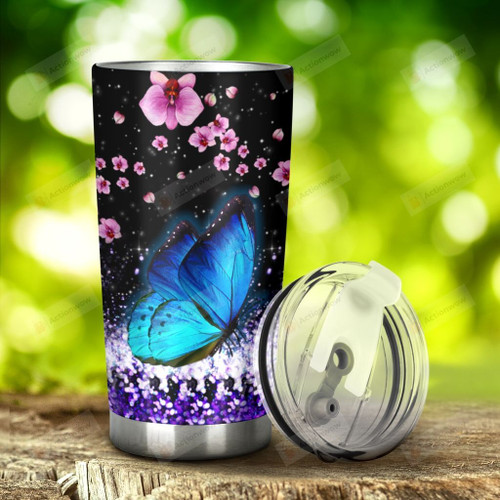 Blue Butterfly I Am Always With You Tumbler Stainless Steel Tumbler, Tumbler Cups For Coffee/Tea, Great Customized Gifts For Birthday Christmas Thanksgiving Anniversary