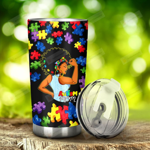 Autism Black Mom Love Needs No Words Tumbler Stainless Steel Tumbler, Tumbler Cups For Coffee/Tea, Great Customized Gifts For Birthday Christmas Thanksgiving Anniversary