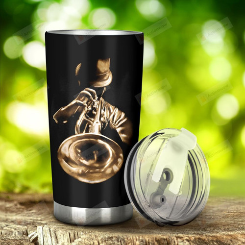 Trumpet Never Underestimate An Old Man With Trumpet Stainless Steel Tumbler, Tumbler Cups For Coffee/Tea, Great Customized Gifts For Birthday Christmas Thanksgiving Anniversary