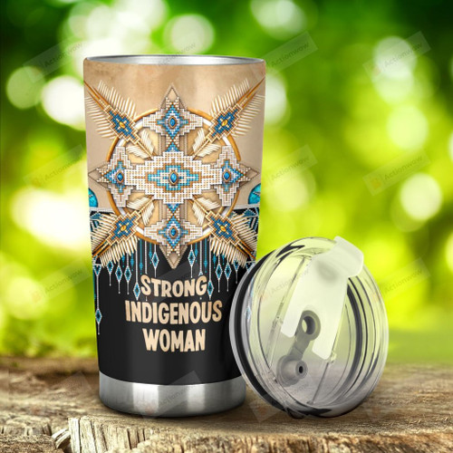 Native American Indigenous Woman Stainless Steel Tumbler, Tumbler Cups For Coffee/Tea, Great Customized Gifts For Birthday Christmas Thanksgiving