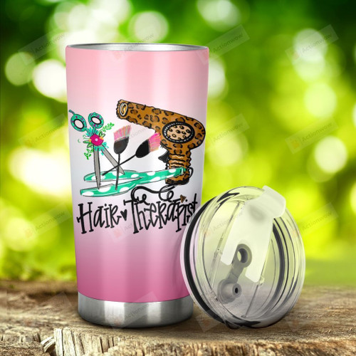 Hair Therapist Hair Stylist Stainless Steel Tumbler, Tumbler Cups For Coffee/Tea, Great Customized Gifts For Birthday Christmas Thanksgiving Anniversary