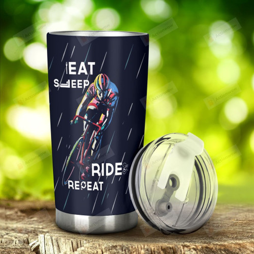 Cycling Race Life Is Like A Riding A Bicycle To Keep Balance You Must Keep Moving Stainless Steel Tumbler, Tumbler Cups For Coffee/Tea, Great Customized Gifts For Birthday Christmas Thanksgiving