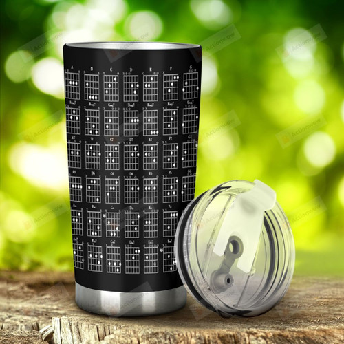 Guitar Chord Stainless Steel Tumbler, Tumbler Cups For Coffee/Tea, Great Customized Gifts For Birthday Christmas Thanksgiving