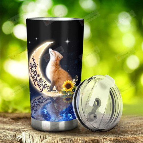 Fox And Moon I Love You To The Moon And Back Stainless Steel Tumbler, Tumbler Cups For Coffee/Tea, Great Customized Gifts For Birthday Christmas Thanksgiving