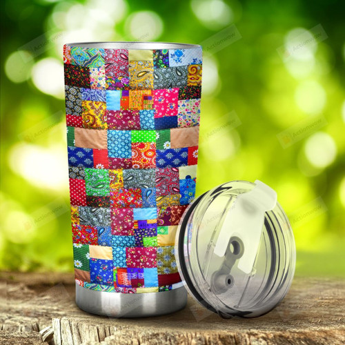 Sewing Patch Stainless Steel Tumbler, Tumbler Cups For Coffee/Tea, Great Customized Gifts For Birthday Christmas Thanksgiving