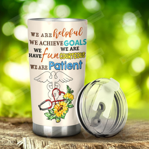 CNA Caduceus Sunflower We Are Helpful We Are Achieve Goal Stainless Steel Tumbler, Tumbler Cups For Coffee/Tea, Great Customized Gifts For Birthday Christmas Thanksgiving