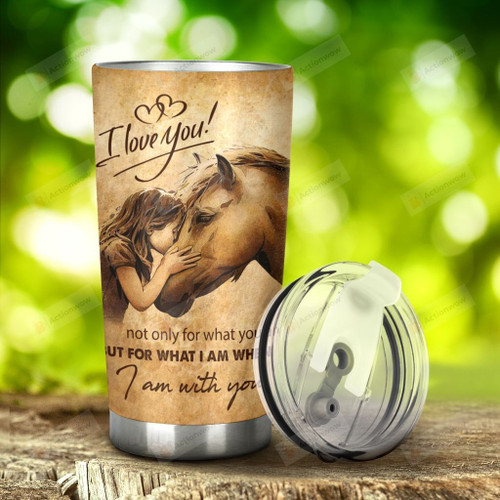 Horse And Girl I Love You Stainless Steel Tumbler, Tumbler Cups For Coffee/Tea, Great Customized Gifts For Birthday Christmas Thanksgiving Anniversary
