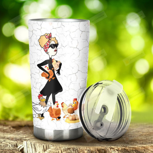 Chicken I Never Dreamed I Would Grow Up To Be A Super Cool Chicken Lady Stainless Steel Tumbler, Tumbler Cups For Coffee/Tea, Great Customized Gifts For Birthday Christmas  Anniversary