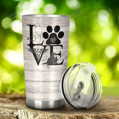 Love Veterinary Healing Pets Stainless Steel Tumbler, Tumbler Cups For Coffee/Tea, Great Customized Gifts For Birthday Christmas Thanksgiving