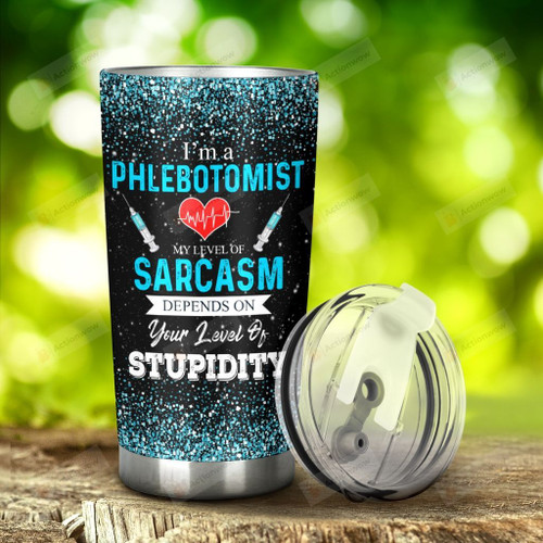 Phlebotomist Makes The World A Better Place Heart Pulse Stainless Steel Tumbler, Tumbler Cups For Coffee/Tea, Great Customized Gifts For Birthday Christmas Thanksgiving