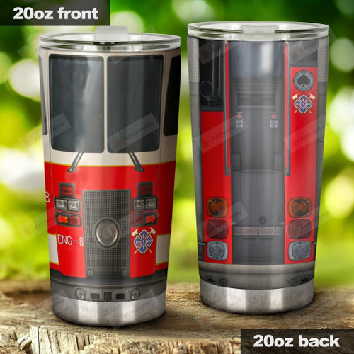 Red Firetruck  For Firefighter Stainless Steel Tumbler, Tumbler Cups For Coffee/Tea, Great Customized Gifts For Birthday Christmas Thanksgiving