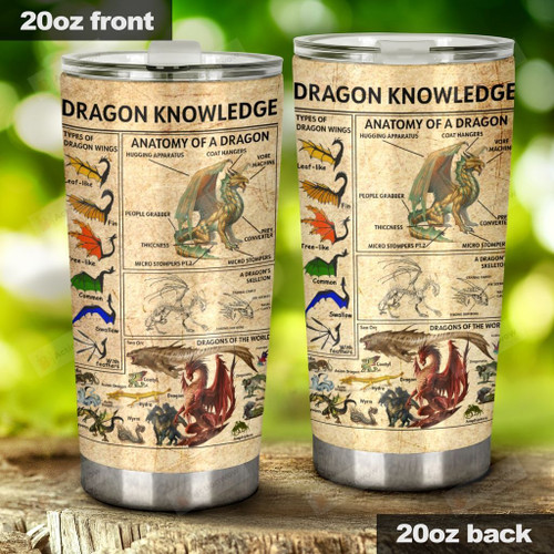 Dragon Types Dragons Knowledge Stainless Steel Tumbler, Tumbler Cups For Coffee/Tea, Great Customized Gifts For Birthday Christmas Thanksgiving