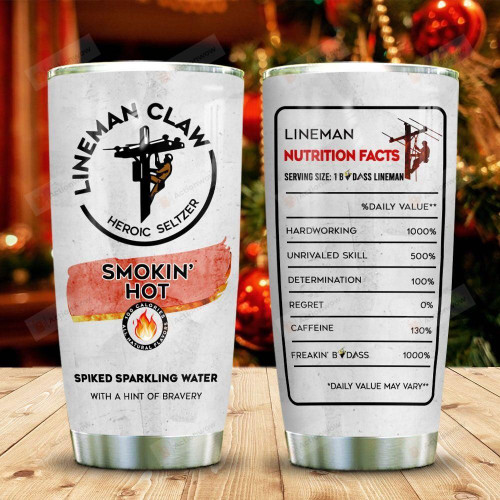 Lineman Claw Nutrition Facts Stainless Steel Tumbler, Tumbler Cups For Coffee/Tea, Great Customized Gifts For Birthday Christmas Thanksgiving