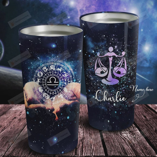 Personalized Zodiac Libra Galaxy Tumbler Stainless Steel Vacuum Insulated Double Wall Travel Tumbler With Lid, Tumbler Cups For Coffee/Tea, Perfect Gifts For Birthday Christmas Thanksgiving
