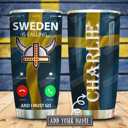 Sweden Is Calling I Must Go Personalized Tumbler Cup Stainless Steel Vacuum Insulated Tumbler Best Gifts For Birthday Christmas Thanksgiving Tumbler For Coffee/ Tea With Lid Travel Tumbler