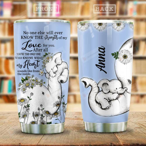 Daisy Elephant Motherhood Personalized Tumbler Cup My Love For You Stainless Steel Insulated Tumbler 20 Oz Best Gifts For Daughter On Birthday Christmas Thanksgiving Love From Mom To Daughter