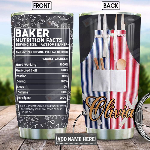 Personalized Baking Nutrition Stainless Steel Tumbler, Tumbler Cups For Coffee/Tea, Great Customized Gifts For Birthday Christmas Thanksgiving