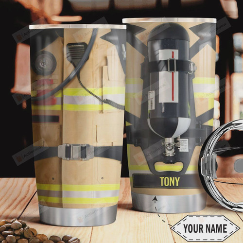 Firefighter Uniform Personalized Tumbler Cup Stainless Steel Insulated Tumbler 20 Oz Great Gifts For Firefighter  Best Gifts For Birthday Christmas Thanksgiving Tumbler For Coffee/ Tea With Lid
