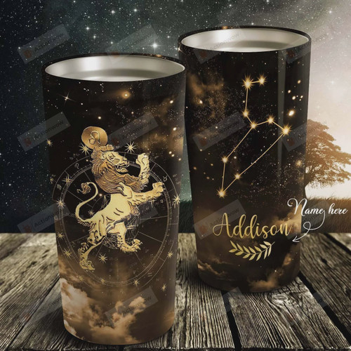 Personalized  Galaxy Tumbler Zodiac Leo Stainless Steel Vacuum Insulated Double Wall Travel Tumbler With Lid, Tumbler Cups For Coffee/Tea, Perfect Gifts For Birthday Christmas Thanksgiving