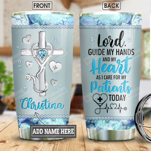 Medical Staffs Under God Jewelry Style Personalized Tumbler Cup Lord Guide My Heart Care For Patients Stainless Steel Vacuum Insulated Tumbler 20 Oz Great Gifts For Birthday Christmas