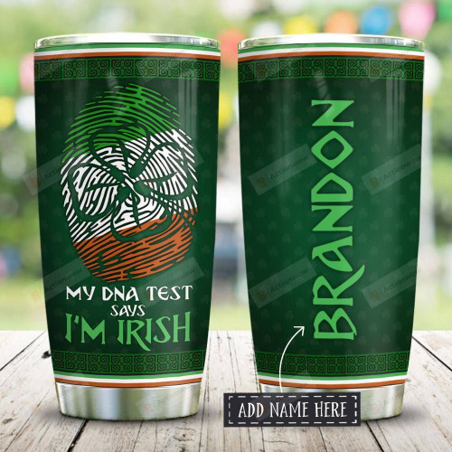 Irish Fingerprint Dna Personalized Tumbler Cup, I'm Irish, Stainless Steel Insulated Tumbler 20 Oz, Coffee/ Tea Tumbler With Lid, Perfect Gifts For Birthday Christmas Thanksgiving