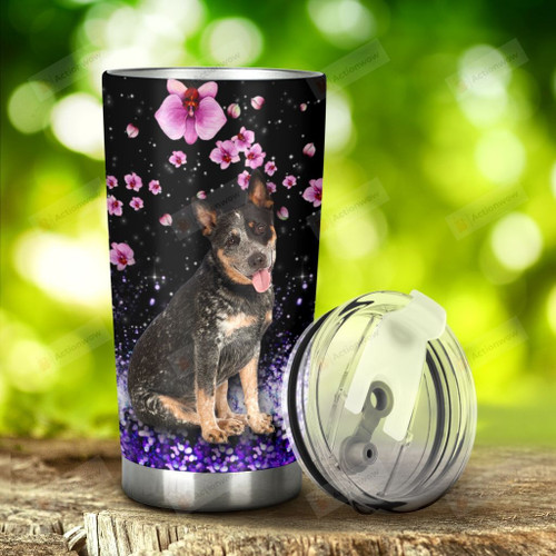 Heeler Dog At The Dark Night Stainless Steel Tumbler, Tumbler Cups For Coffee/Tea, Great Customized Gifts For Birthday Christmas Thanksgiving