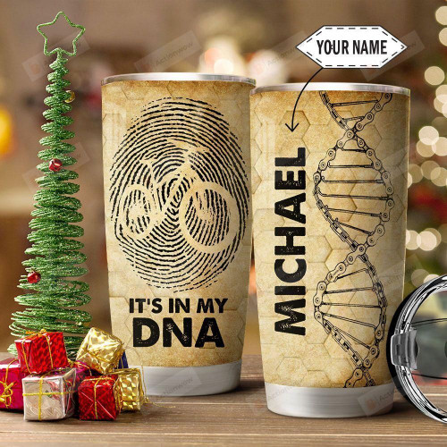 Personalized Cycling In My DNA Stainless Steel Tumbler, Tumbler Cups For Coffee/Tea, Great Customized Gifts For Birthday Christmas Thanksgiving For Cycling Lovers