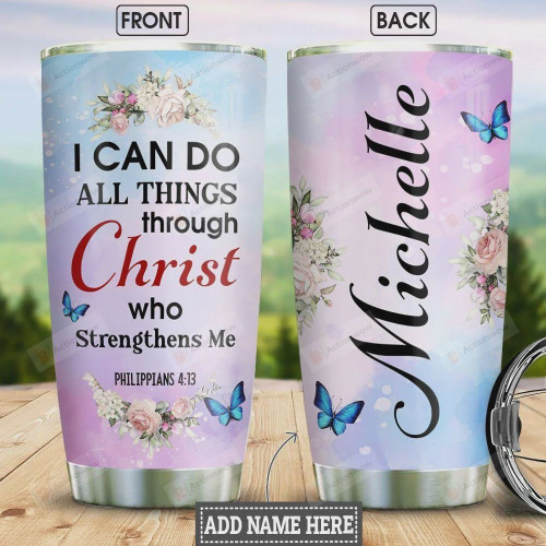 Personalized Butterfly Faith I Can Do Stainless Steel Vacuum Insulated Tumbler 20 Oz Gifts For Birthday Christmas Thanksgiving Perfect Gifts For Butterfly Lovers Coffee/ Tea Tumbler