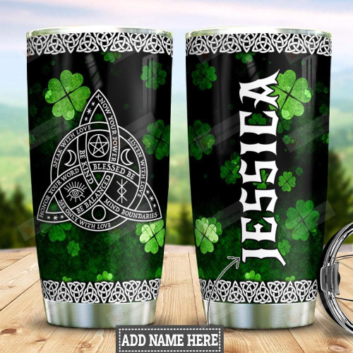 Personalized Clover Leaf Know Your Power Stainless Steel Tumbler, Tumbler Cups For Coffee/Tea, Great Customized Gifts For Birthday Christmas Thanksgiving