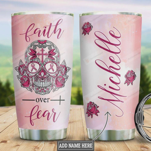 Personalized BRC Skull Faith Rose Stainless Steel Tumbler Perfect Gifts For Skull Lover 20 Oz Tumbler Cups For Coffee/Tea, Great Customized Gifts For Birthday Christmas Thanksgiving
