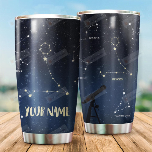 Personalized Zodiac Pisces Stainless Steel Vacuum Insulated Double Wall Travel Tumbler With Lid, Tumbler Cups For Coffee/Tea, Perfect Gifts For Horoscope Sign Lovers On Birthday Christmas Thanksgiving