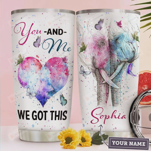 Elephant Couple Personalized Tumbler Cup You And Me We Got This Stainless Steel Insulated Tumbler 20 Oz Great Gifts For Lover  Best Gifts For Birthday Christmas Valentine Anniversary