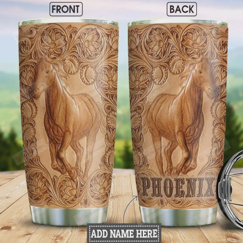 Personalized Horse Tumbler Brown Horse Tumbler Cup Stainless Steel Tumbler, Tumbler Cups For Coffee/Tea, Great Customized Gifts For Birthday Christmas Perfect Gift Horse Guitar Lovers