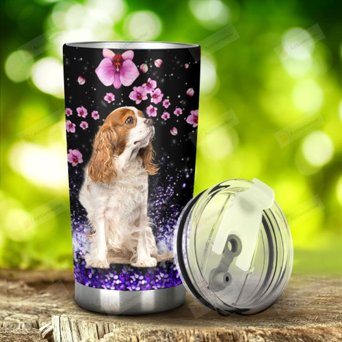 Cavalier And Flower I Am Always With You Stainless Steel Tumbler, Tumbler Cups For Coffee/Tea, Great Customized Gifts For Birthday Christmas Thanksgiving, Anniversary