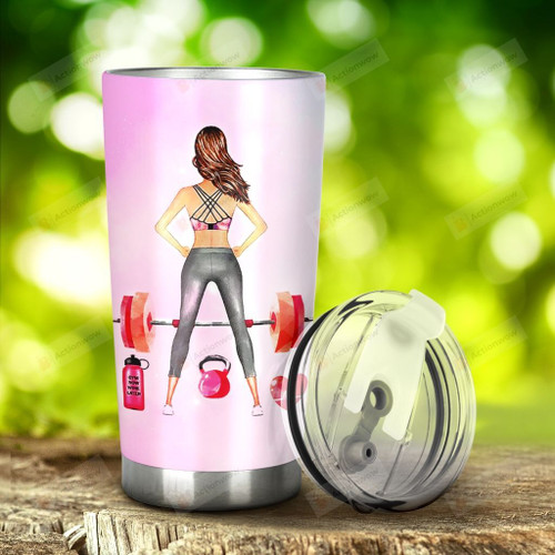 Fitness Just A Girl With Goals Stainless Steel Tumbler, Tumbler Cups For Coffee/Tea, Great Customized Gifts For Birthday Christmas Thanksgiving, Anniversary