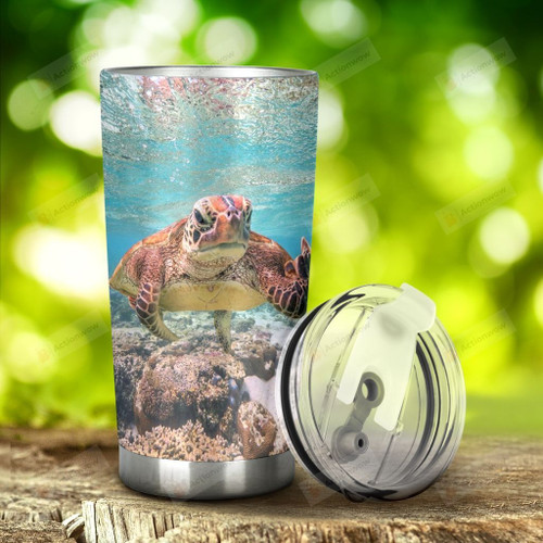 Turtle Under The Sea Stainless Steel Tumbler, Tumbler Cups For Coffee/Tea, Great Customized Gifts For Birthday Christmas Thanksgiving