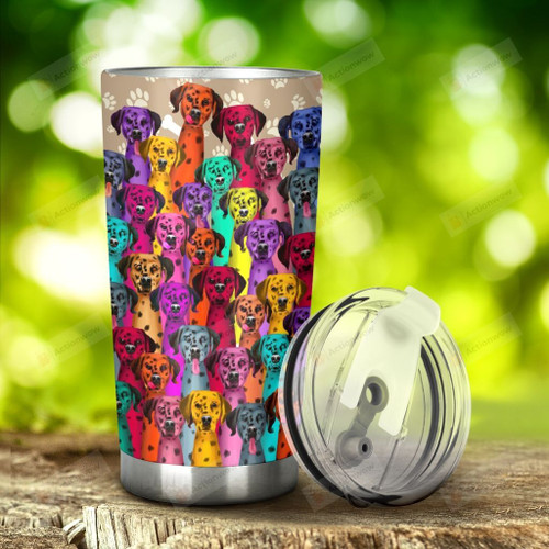Multicolor Dalmatian Dogs Stainless Steel Tumbler, Tumbler Cups For Coffee/Tea, Great Customized Gifts For Birthday Christmas Thanksgiving