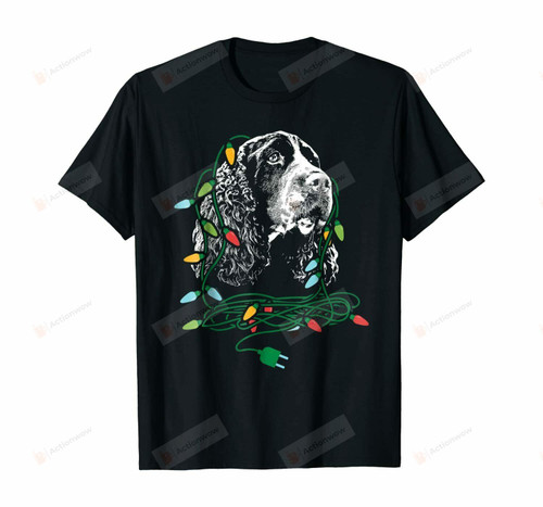 Christmas Lights English Springer Spaniel Dog Lover T-Shirt