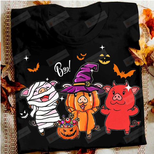 Pig Halloween Boo Gifts T-Shirt Short-Sleeves Tshirt Great Customized Gifts For Birthday Christmas Thanksgiving