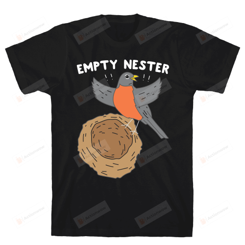 Empty Nester Happy Robin Funny T-shirt Tee Birthday Christmas Present T-Shirts Gift Women T-shirts Women Soft Clothes Fashion Tops Black