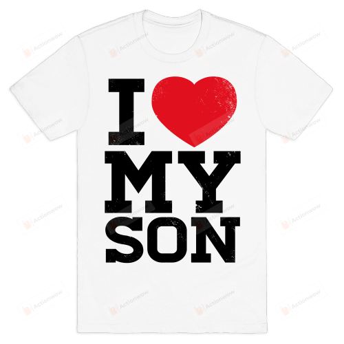 I Heart My Son Funny T-shirt Tee Birthday Christmas Present T-Shirts Gift Women T-shirts Women Soft Clothes Fashion Tops Family T-shirts Unisex