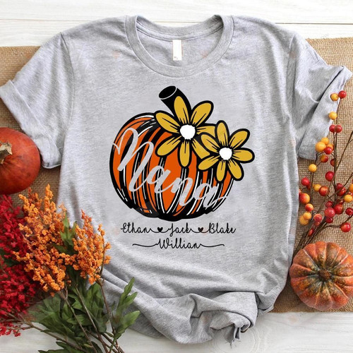 Personalized Pumpkin Nana And Pumpkin Unisex T-shirt For Mom, Women’s Day, Birthday, Anniversary