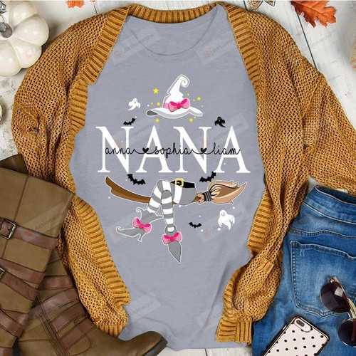 Personalized Witch Halloween Nana Essential T-Shirt, T-Shirt For Women On Birthday, Christmas, Anniversary