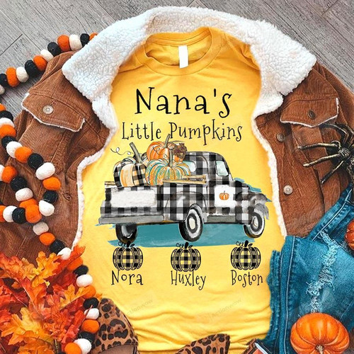 Personalized Pumpkin  Nana's Little Pumpkins Halloween T-shirt For Mom,  Women’s Day, Mother’s Day, Birthday, Anniversary